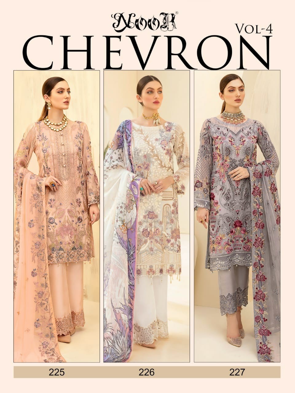NOOR CHEVRON VOL-4 227 DUL SATOON WHOLESALE IN SURAT