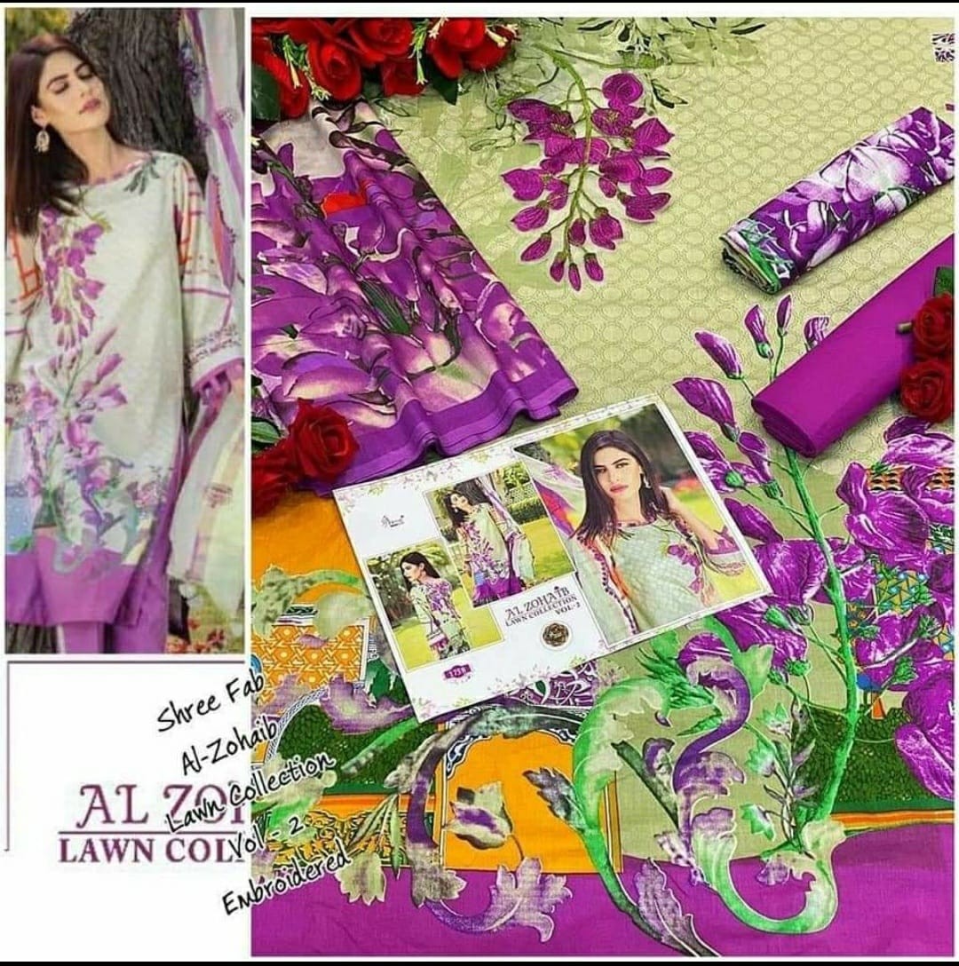 SHREE FABS 1754 AL ZOHAIB LAWN COLLECTION VOL-2 DESINGS-7 MANUFACTURER