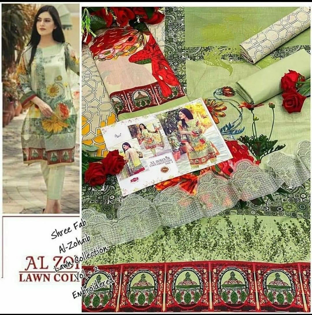 SHREE FABS 1754 AL ZOHAIB LAWN COLLECTION VOL-2 DESINGS-7 MANUFACTURER