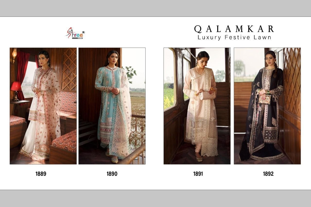SHREE FABS QALAMKAR LUXURY FESTIVE LAWN 1889 SALWAR KAMEZ WHOLESALER IN SURAT