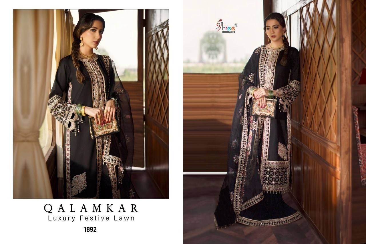 SHREE FABS QALAMKAR LUXURY FESTIVE LAWN1892 SALWAR KAMEZ WHOLESALER IN SURAT