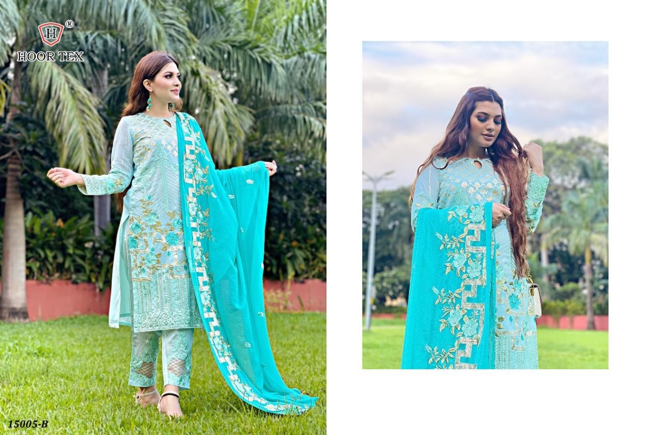 HOOR TEX 15005-B PAKISTANI SUITS WHOLESALE SINGALE DEALER