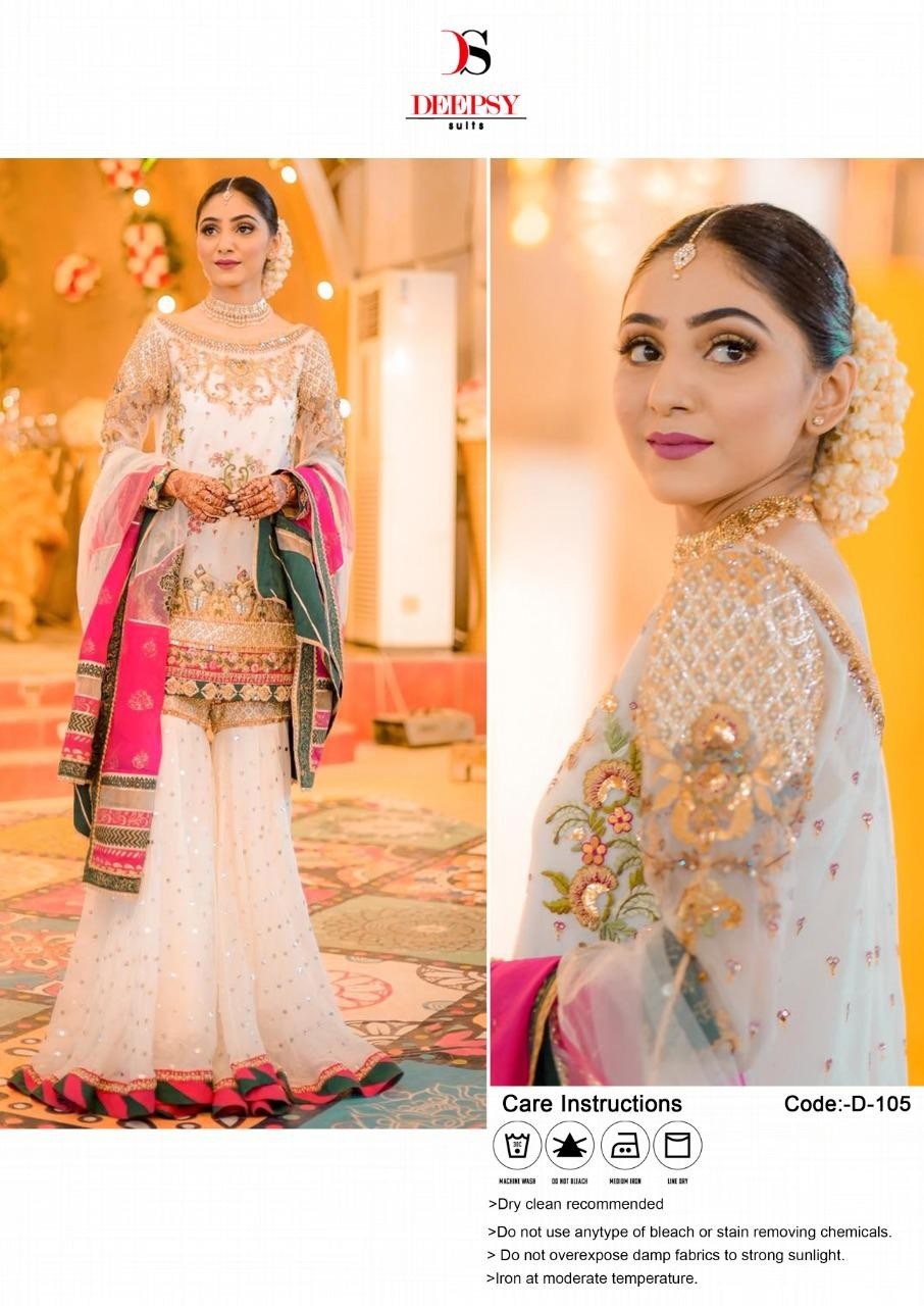 DEEPSY D 105 PLAZZO STITCHED WIGHT PAKISTANI SUITS DEALER
