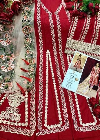 ASIM JOFA JF 56009 B RED SALWAR KAMEZ WHOLESALE SUPPLIER
