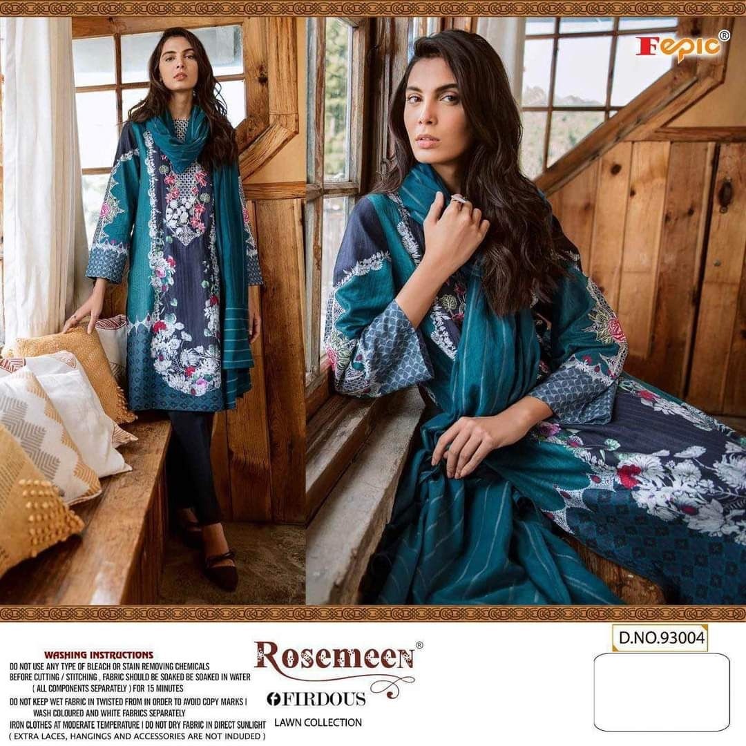 FEPIC ROSEMEEN FIRDOUS LAWN COLLECTION 93004 PAKISTANI SUITS BEST DEALER