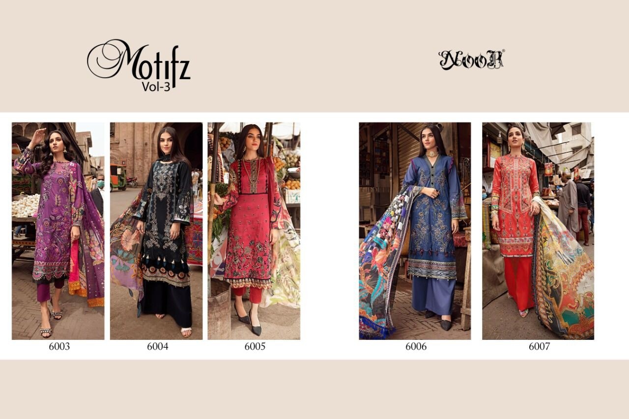 NOOR MOTIFZ VOL 3 6004 PAKISTANI SALWAR KAMEZ DEALER ONLINE