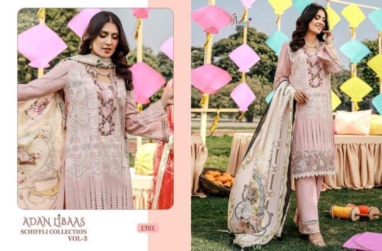 SHREE FABS 1701 ADAN LIBAAS SCHIFFLI COLLECTION VOL-3 WHOLESALER