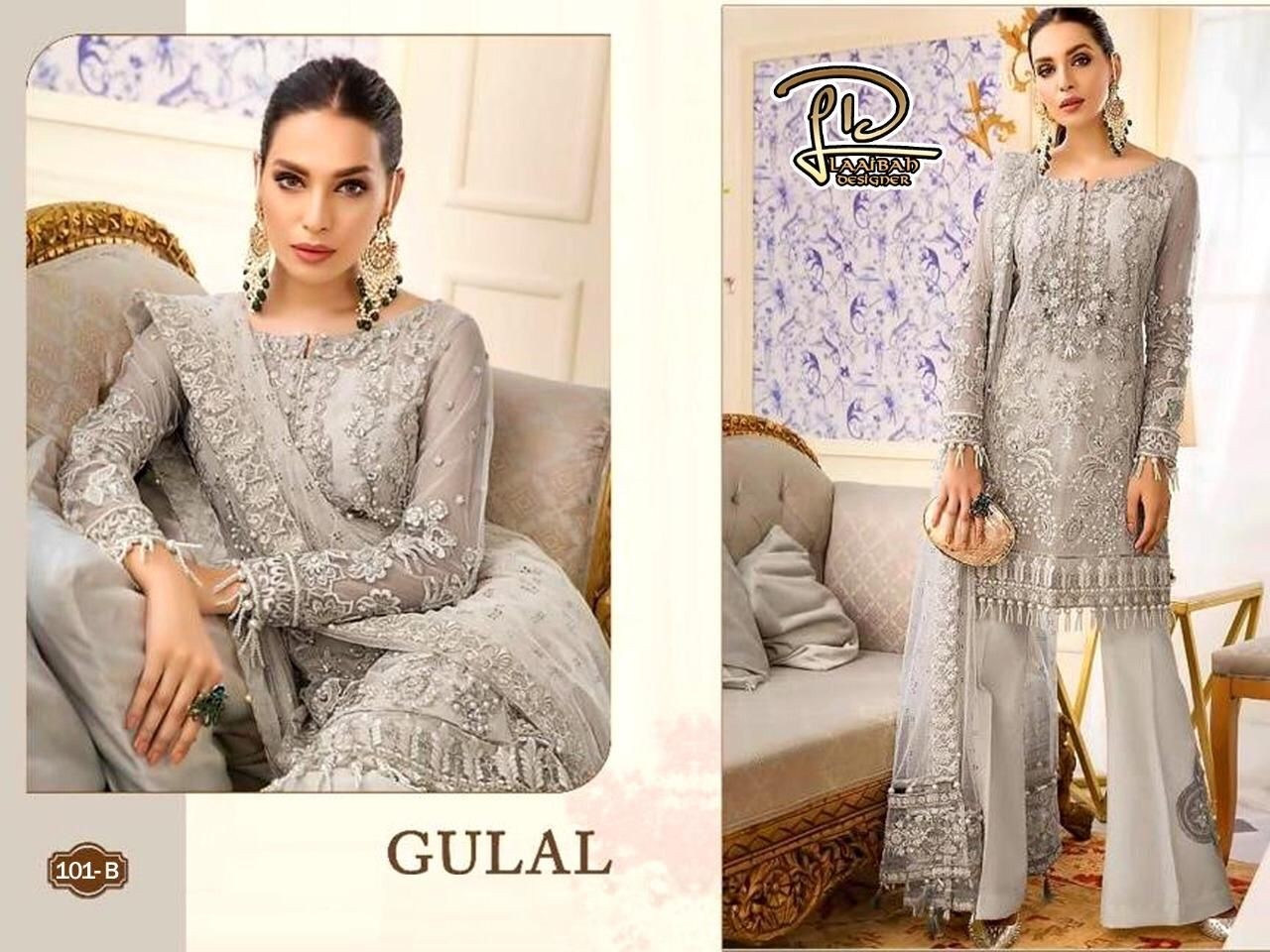 LAAIBAH DESIGNER GULAL 101 B SALWAR KAMEZ SUPPLIER ONLINE