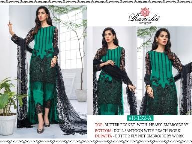 RAMSHA  R132 A PAKISTANI SUITS ONLINE SHOPPING
