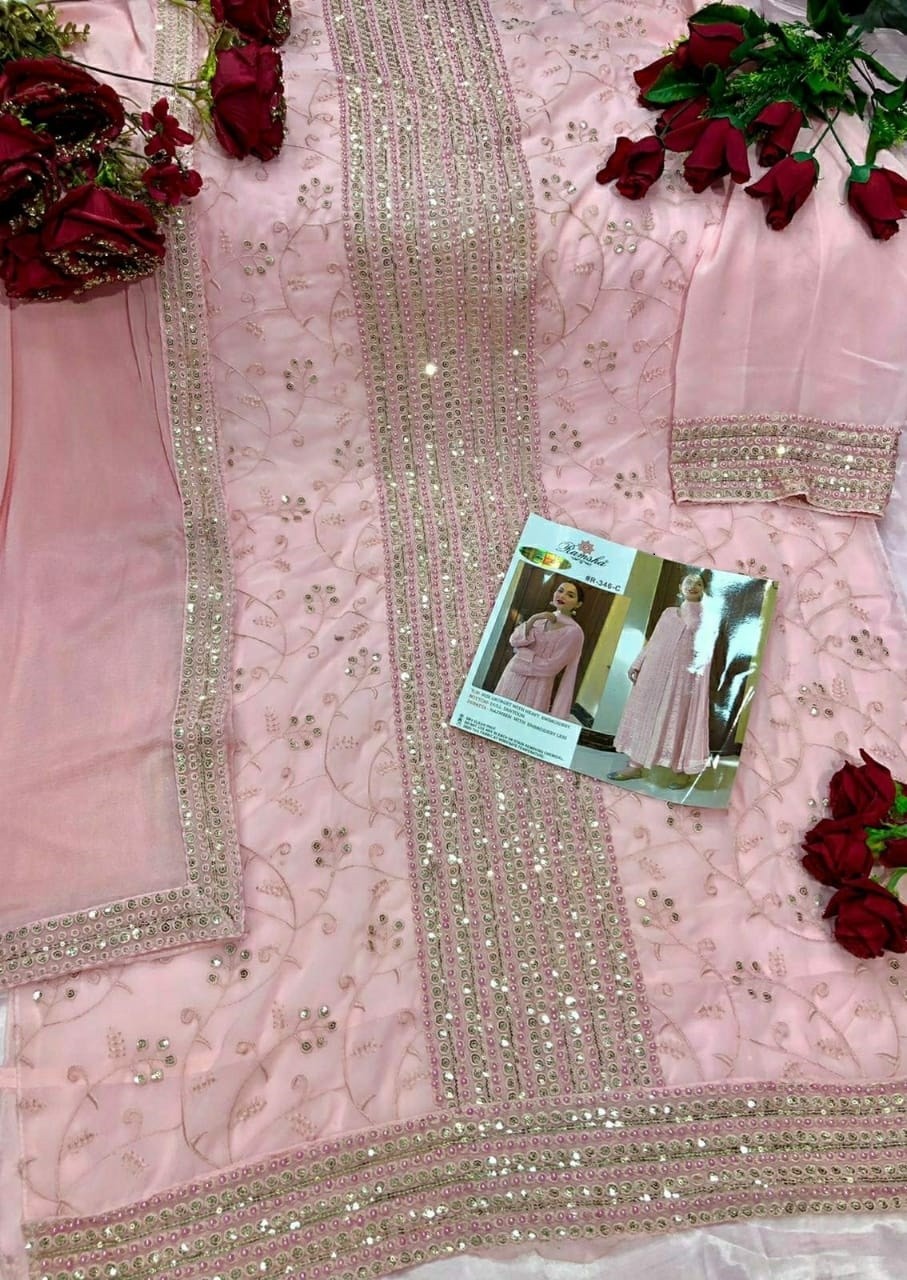 RAMSHA R 346 C NAZMEEN EMBROIDERED SALWAR KAMEZ MANUFACTURER
