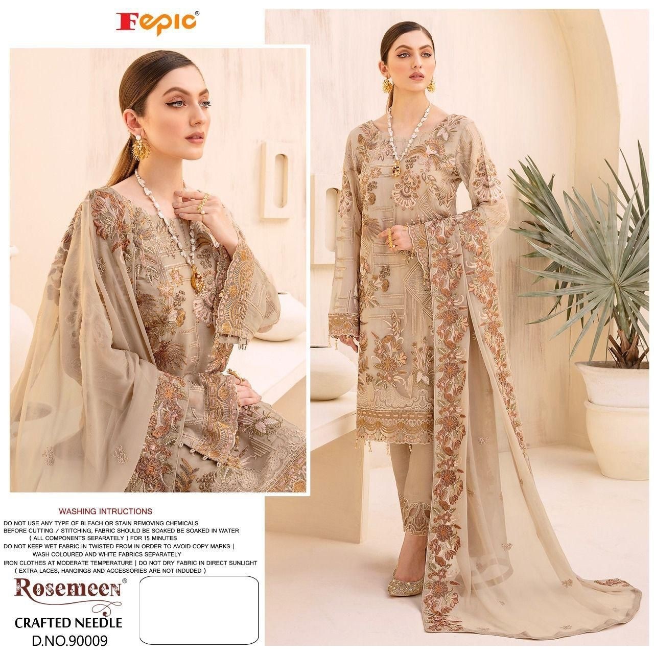 FEPIC ROSEMEEN CRAFTED NEEDLE 90009 PAKISTANI SUITS NEW COLLECTION SURAT