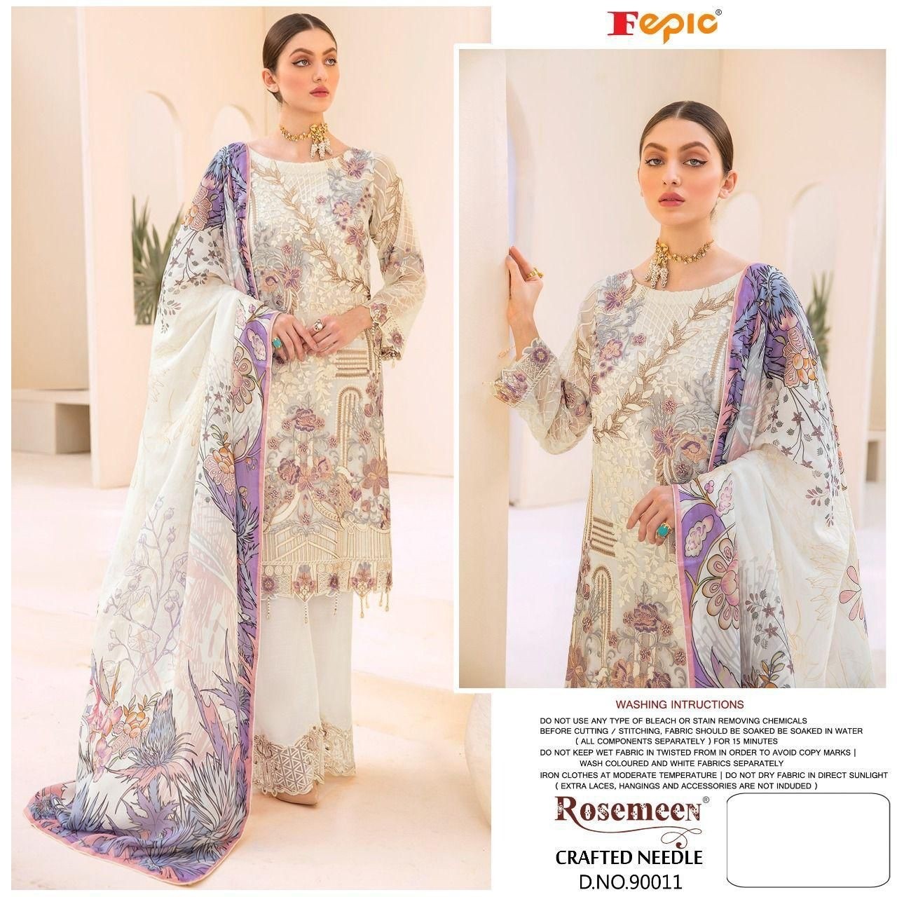 FEPIC ROSEMEEN CRAFTED NEEDLE 90011 PAKISTANI SUITS NEW COLLECTION SURAT