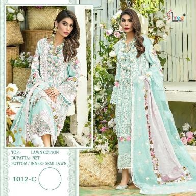SHREE FABS 1012 C CRIMSON PREMIUM LAWN COLLECTION VOL 2 PAKISTANI SUITS