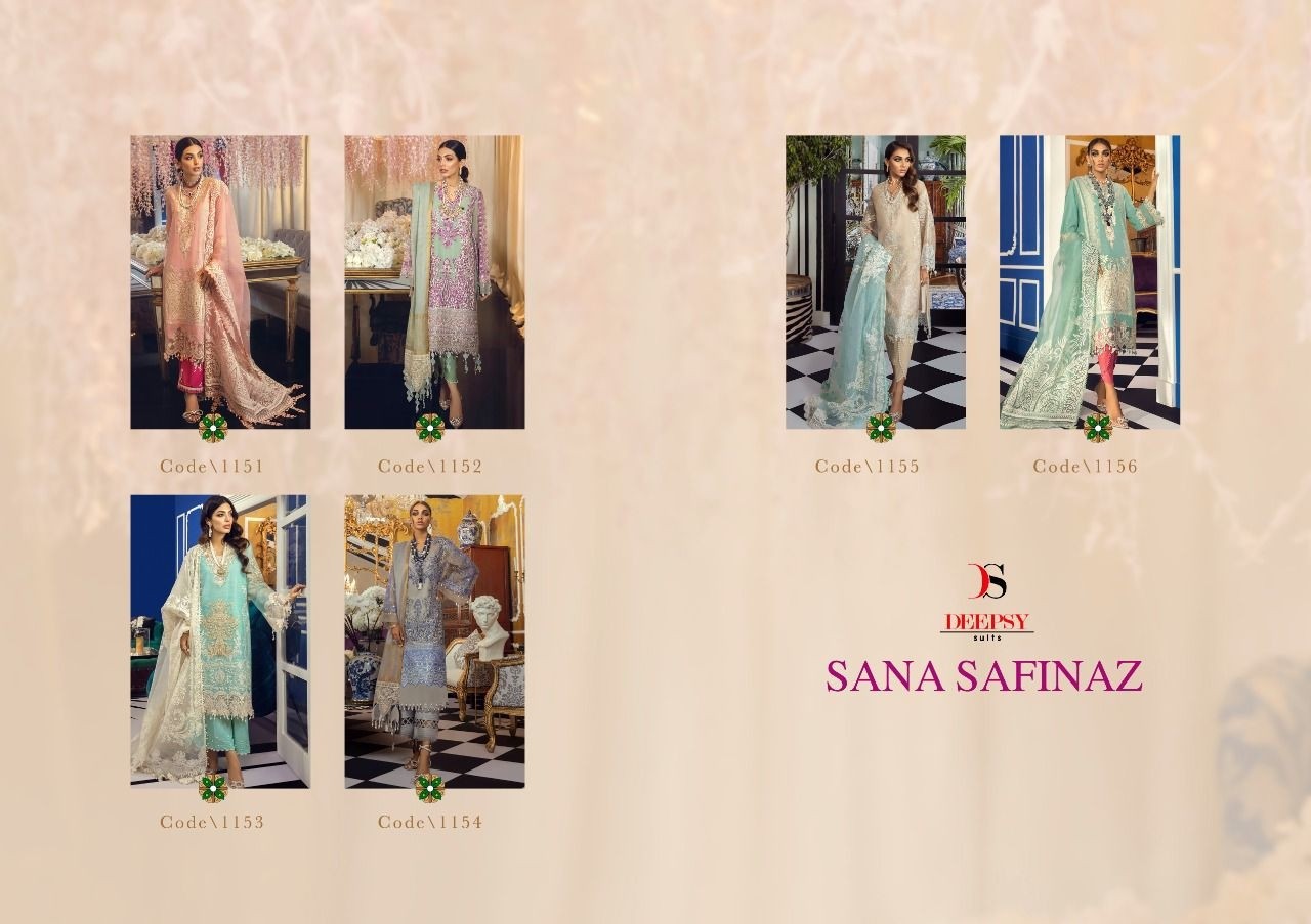 DEEPSY SUITS SANA SAFINA MUZLIN PREMIUM 1151TO1156 PAKISTANI SUITS NEW CATALOGUE WHOLESALER