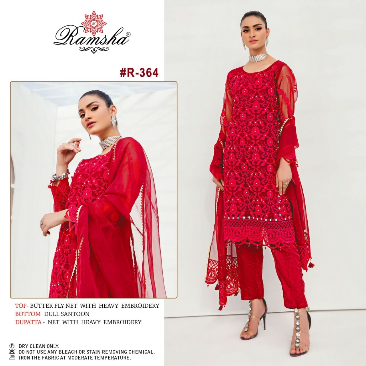 RAMSHA VOL 25 R 364 PAKISTANI SUITS WHOLESALE