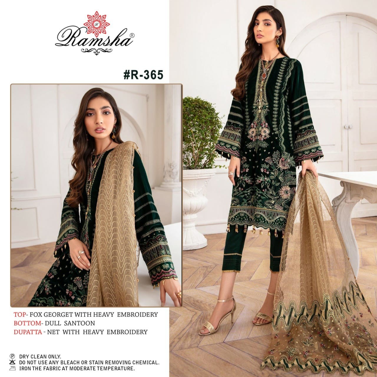 RAMSHA VOL 25 R 365 PAKISTANI SUITS WHOLESALE