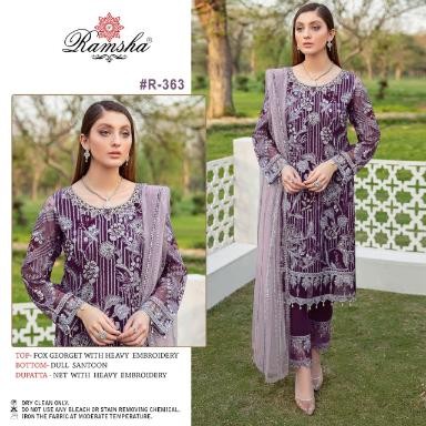 RAMSHA VOL 25 R 363 PAKISTANI SUITS WHOLESALE