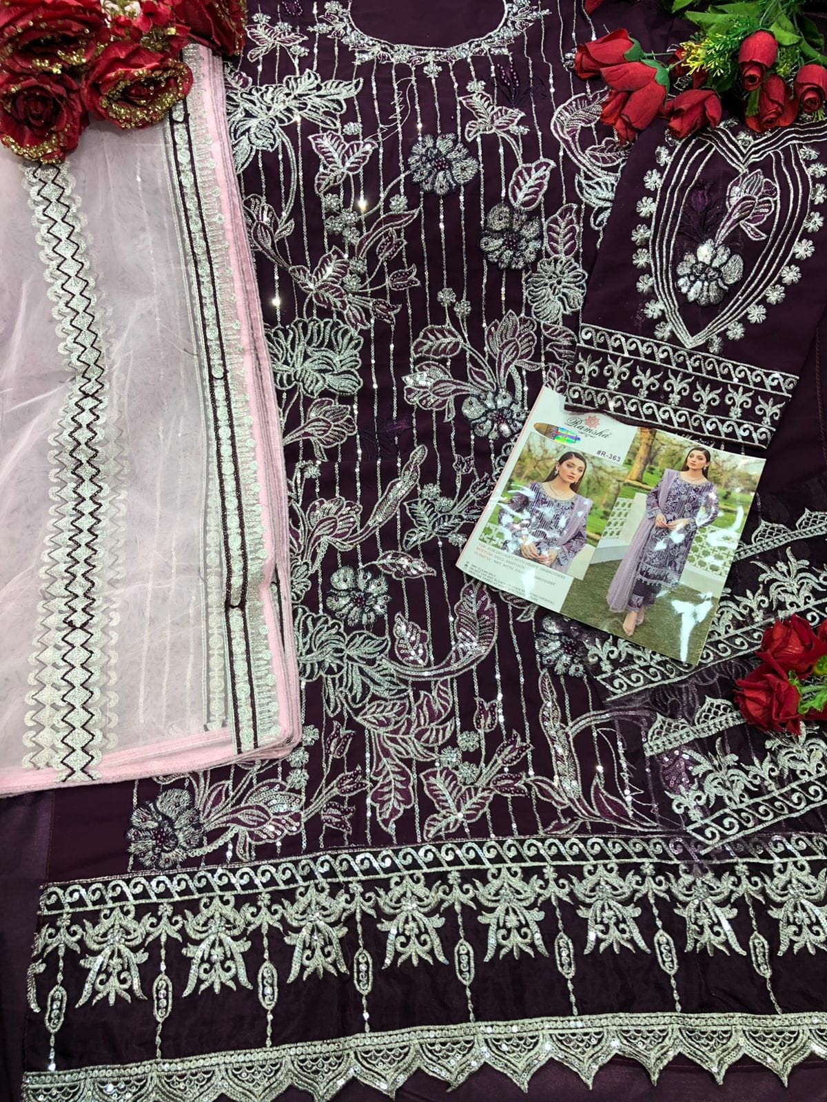 RAMSHA VOL 25 R 363 PAKISTANI SUITS WHOLESALE