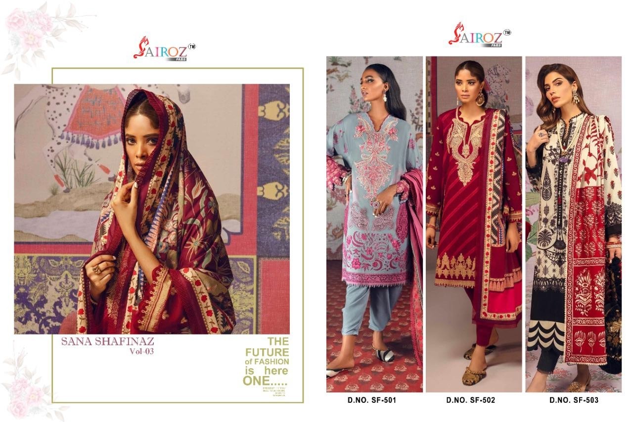 SAIROZ FABS SANA SAFINAZ VOL 3 SF 501 PAKISTANI SUITS MANUFACTURER SUPPLIER