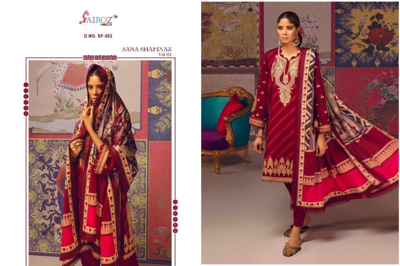 SAIROZ FABS SANA SAFINAZ VOL 3 SF 502 PAKISTANI SUITS MANUFACTURER SUPPLIER