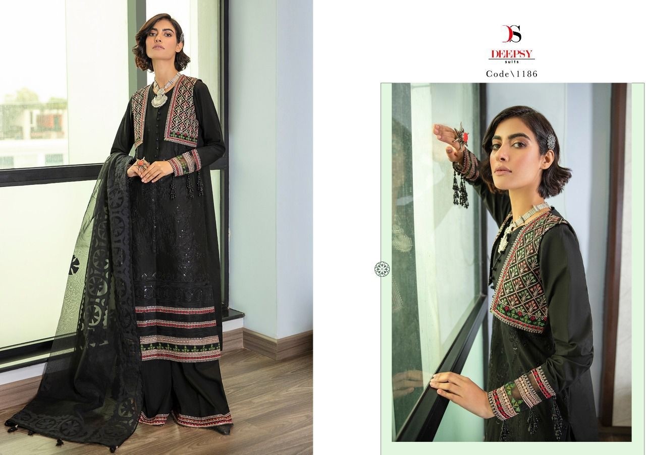 DEEPSY SUITS RANGRASIYA EMBROIDERED COLLECTION 1186 PAKISTANI SUITS WHOLESALER IN INDIA