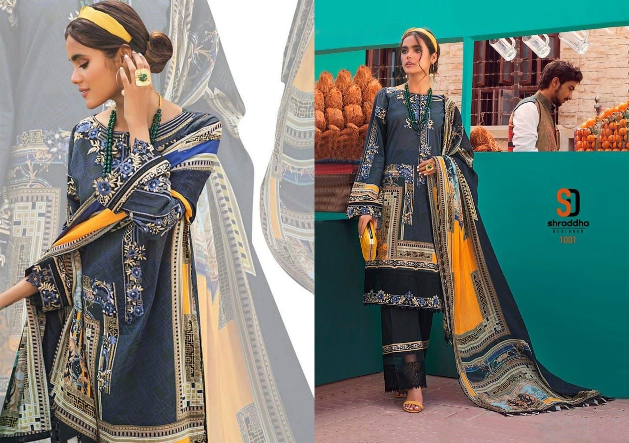 SHRADDHA DESIGNER VINTAGE VOL 6 1001TO1006 KARACHI PRINTED SUITS SINGALE DEALER