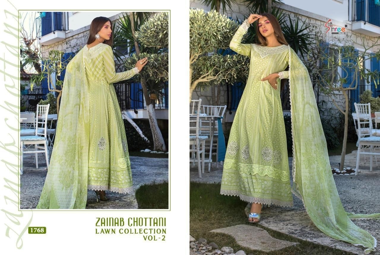 ZAINAB CHOTTANI LAWN COLLECTION VOL 2 1768 LAWN COTTON PRINT DEALER SURAT