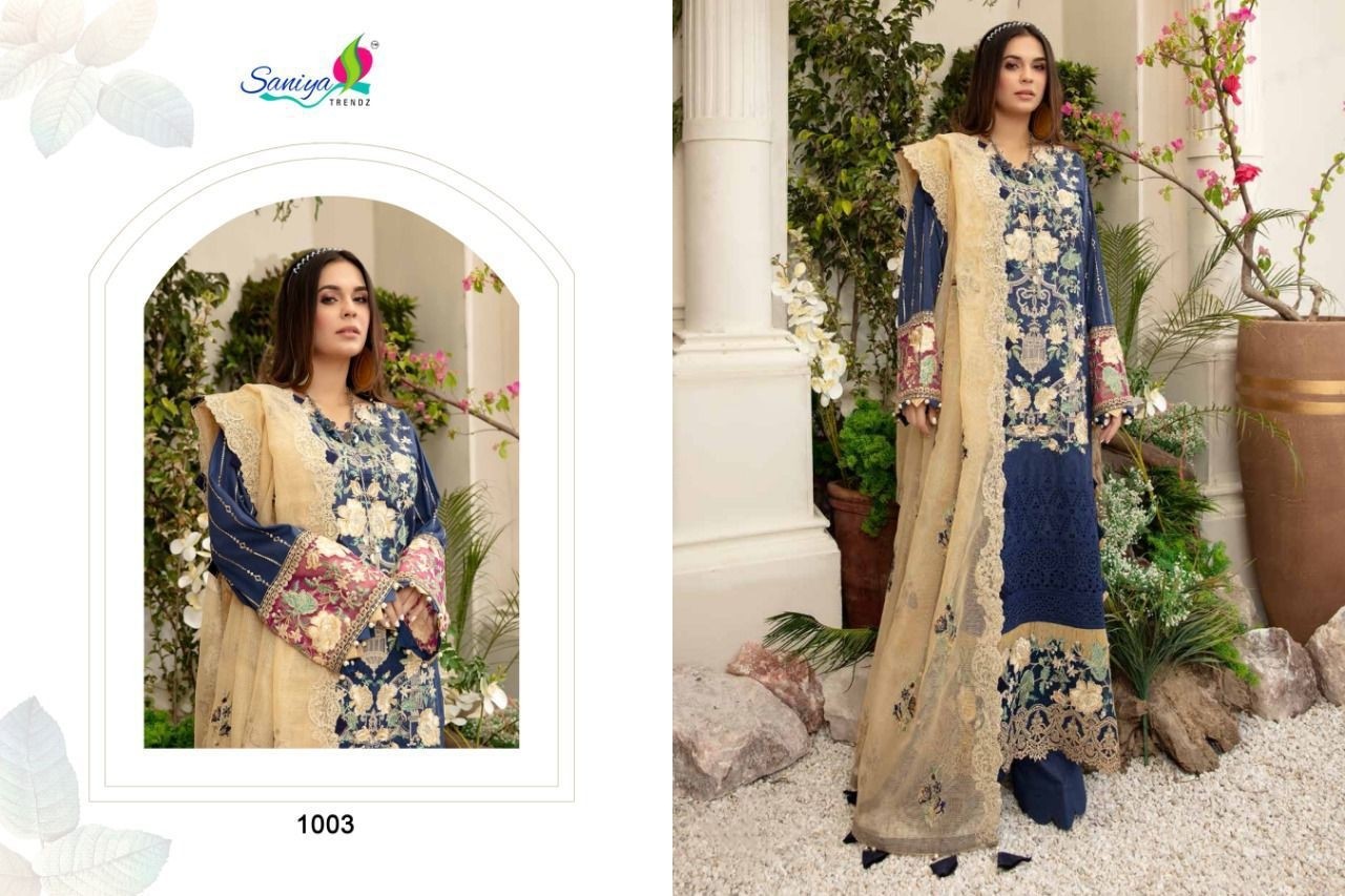 SANIYA TRENDZ ADAN LIBAAS GEORGGETTE COLLECTION 1003 PAKISTANI SUITS ONLINE WHOLESALE