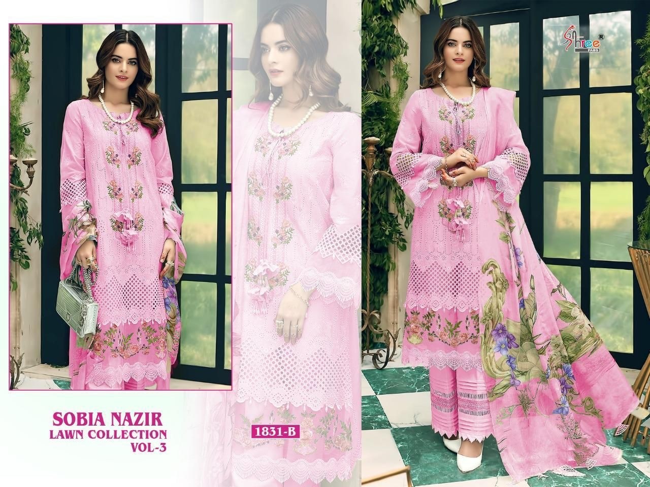 SHREE FABS SOBIA NAZIR LAWN COLLECTION VOL-3 1831 B SALWAR KAMEZ ONLINE