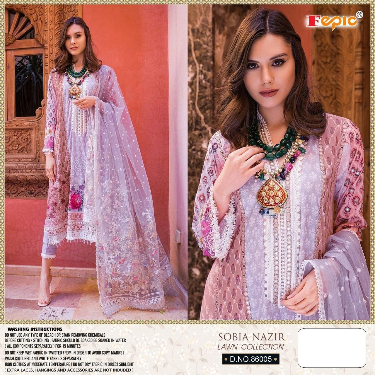 FEPIC SOBIA NAZIR LAWN COLLECTION 86005 SALWAR KAMEZ NEW CATALOUGE