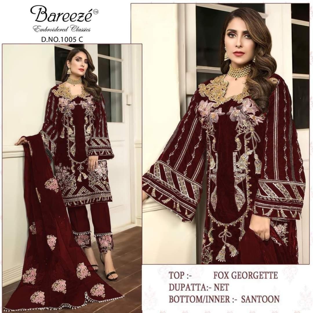 BAREEZE EMBROIDERED CLASSIES 1005 C WHOLESALE SALWAR KAMEZ