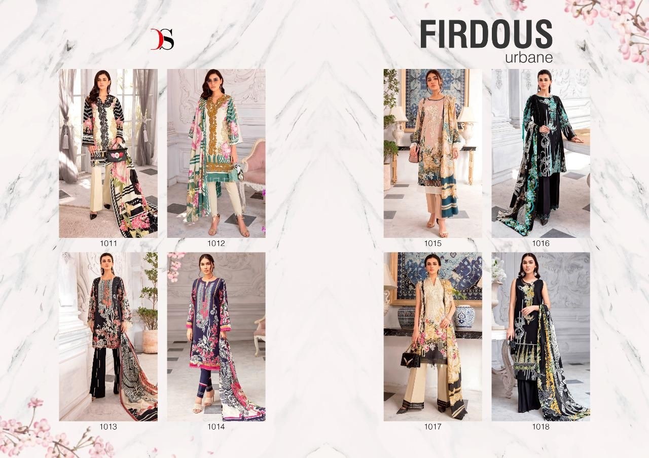 DEEPSY SUITS FIRDOUS URBANE 1012 PAKISTANI SUITS COTTON PRINT IN SURAT
