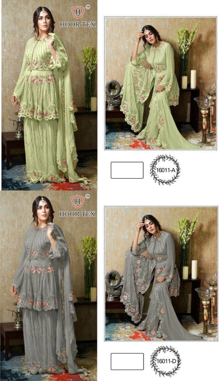 HOOR TEX NAFIZA COLOR GOLD VOL 15 16011A TO 16011D BEST PAKISTANI SUITS WHOLESALE