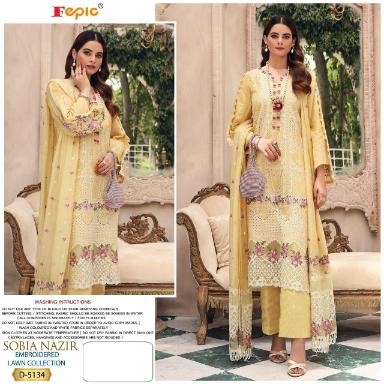 FEPIC ROSEMEEN SOBIA NAZIR EMBROIDERED LAWN COLLECTION D 5134 WHOLESALER SINGALE