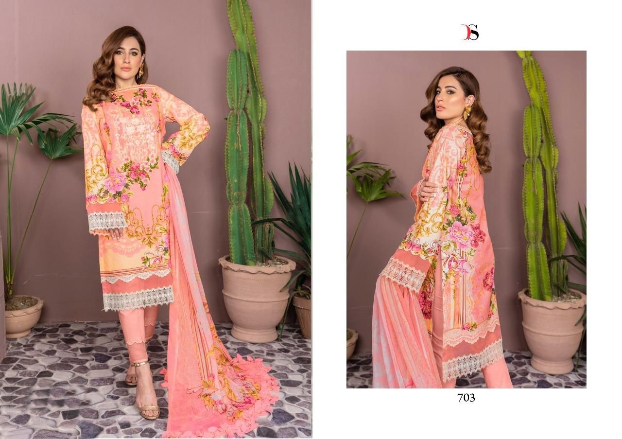 DEEPSY SUITS FIRDOUS VOL 9 703 PAKISTANI SUITS PASMINA PRINT DEALER SURAT