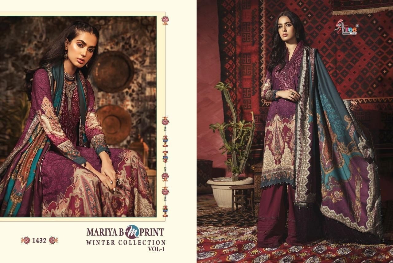 SHREE FABS MARIYA B M PRINT WINTER COLLECTION VOL 1 1432TO1439 WHOLESALER IN SURAT