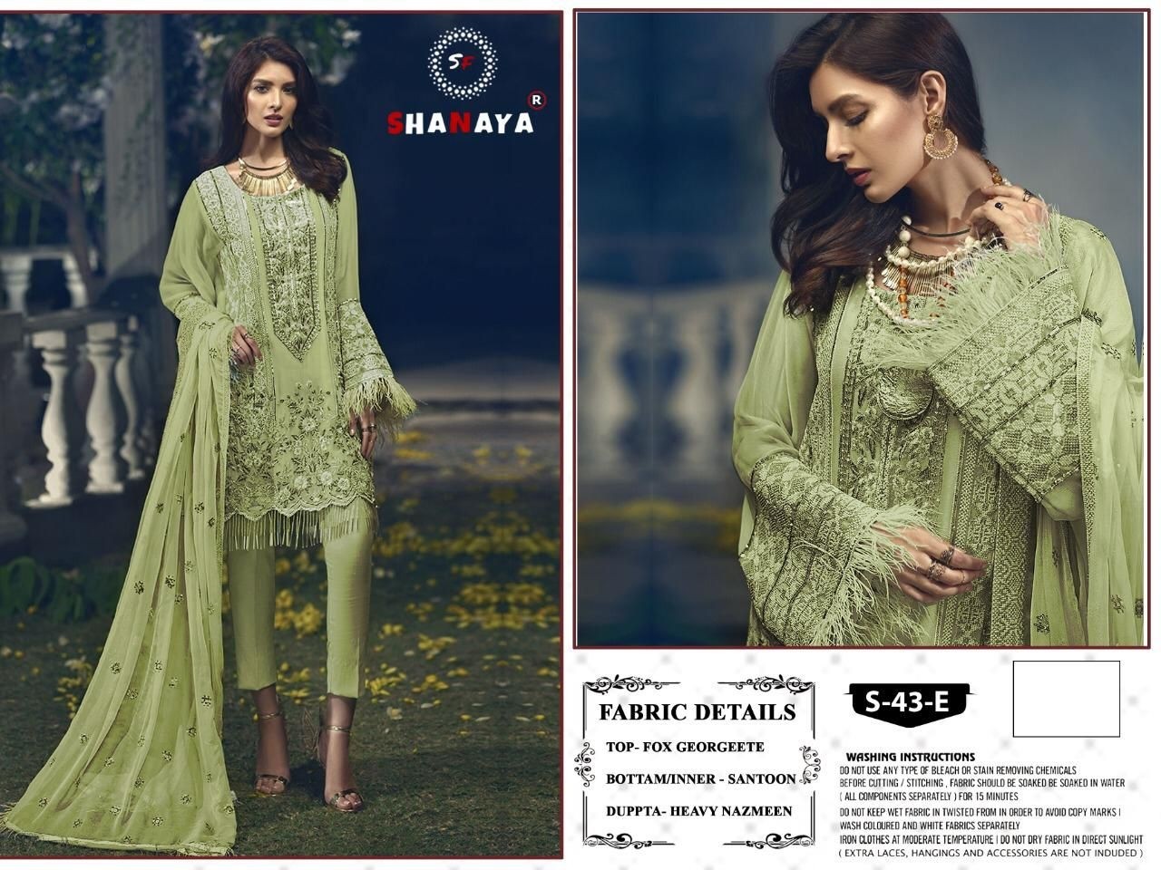 SHANAYA ROSE S-43-E EDITION-3 GREEN WHOLESALER SALWAR KAMEZ