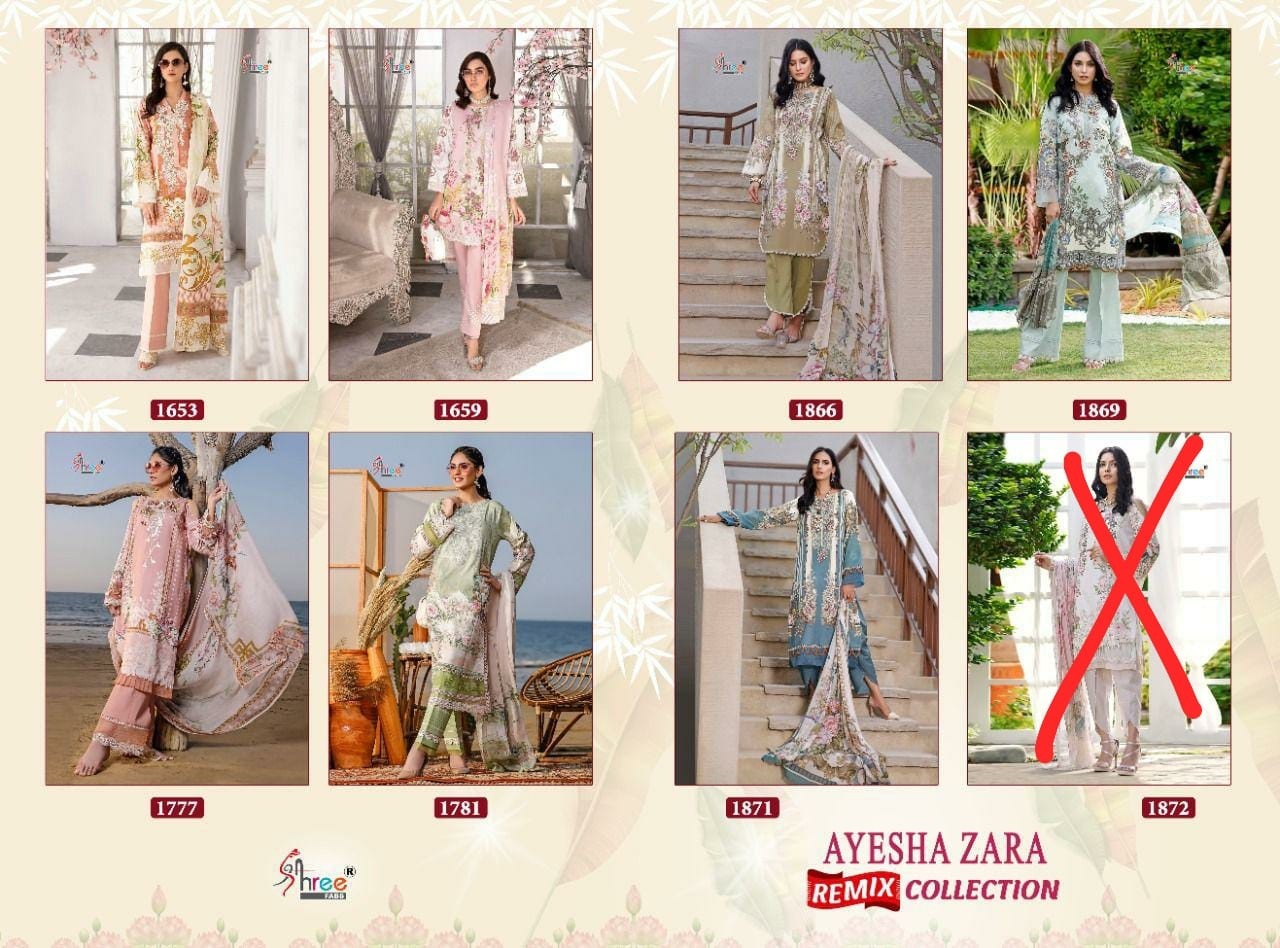 SHREE FABS AYESHA ZARA REMIX COLLECTION 7-DESINGN SALWAR KAMEZ WHOLESALE