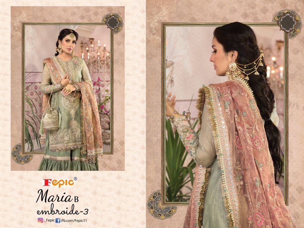 FEPIC ROSEMEEN MARIA B EMBROIDE 3 60011 LATEST CATALOGUE AVAILABALE SINGALE