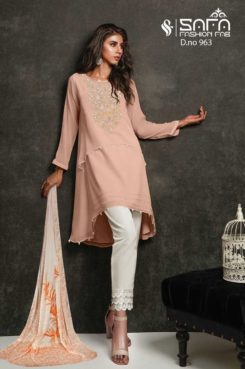 SAFA FASHION FAB 963 ORANGE KURTIS SINGALE DEALER