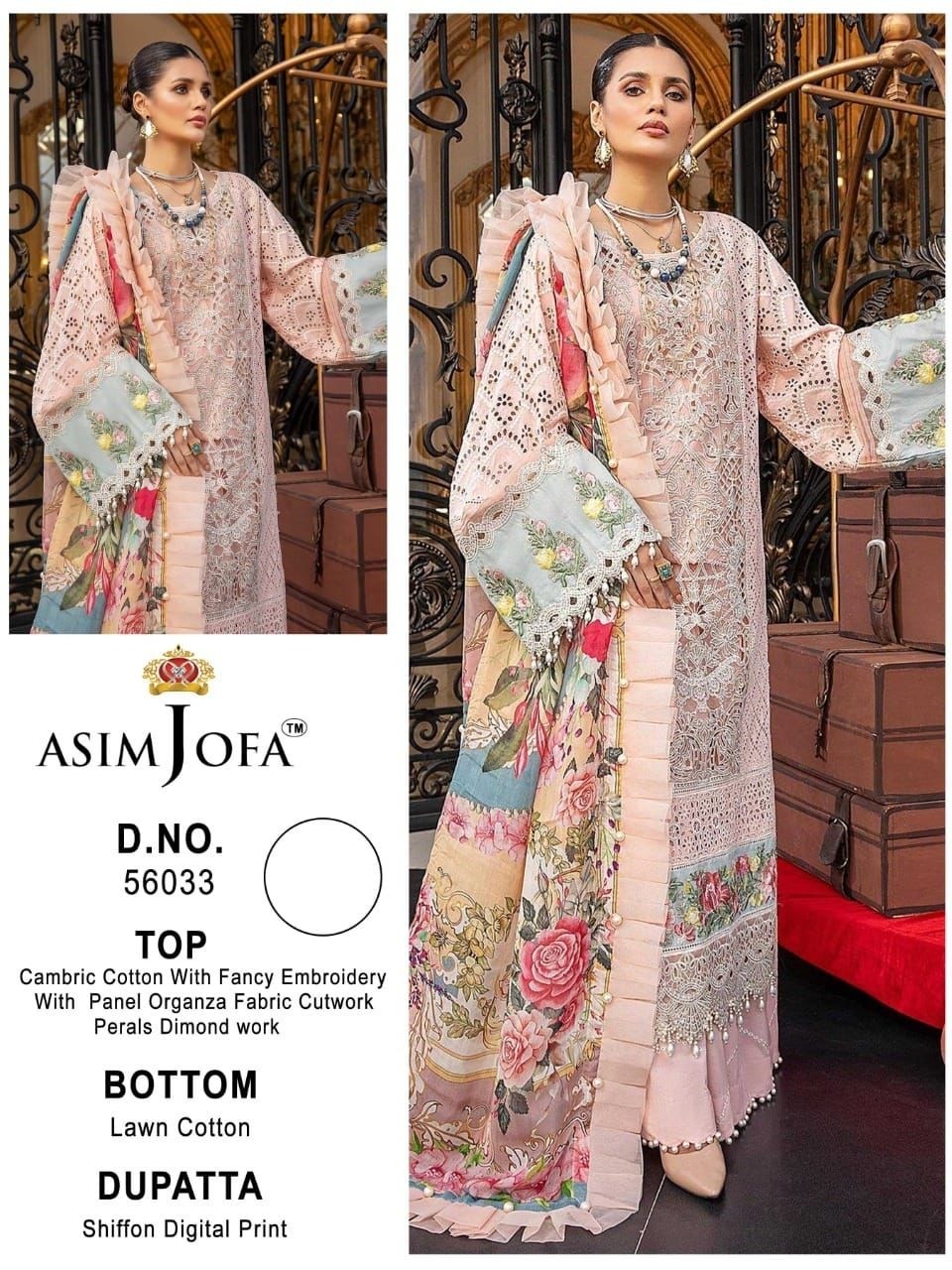 ASIM JOFA JF 56033 SALWAR KAMEZ SINGALE WHOLESALER