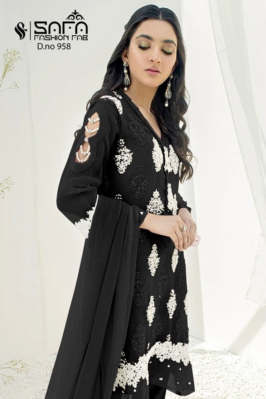SAFA FASHION FAB 958 BLACK TUNICS KURTIS WHOLESALE ONLINE