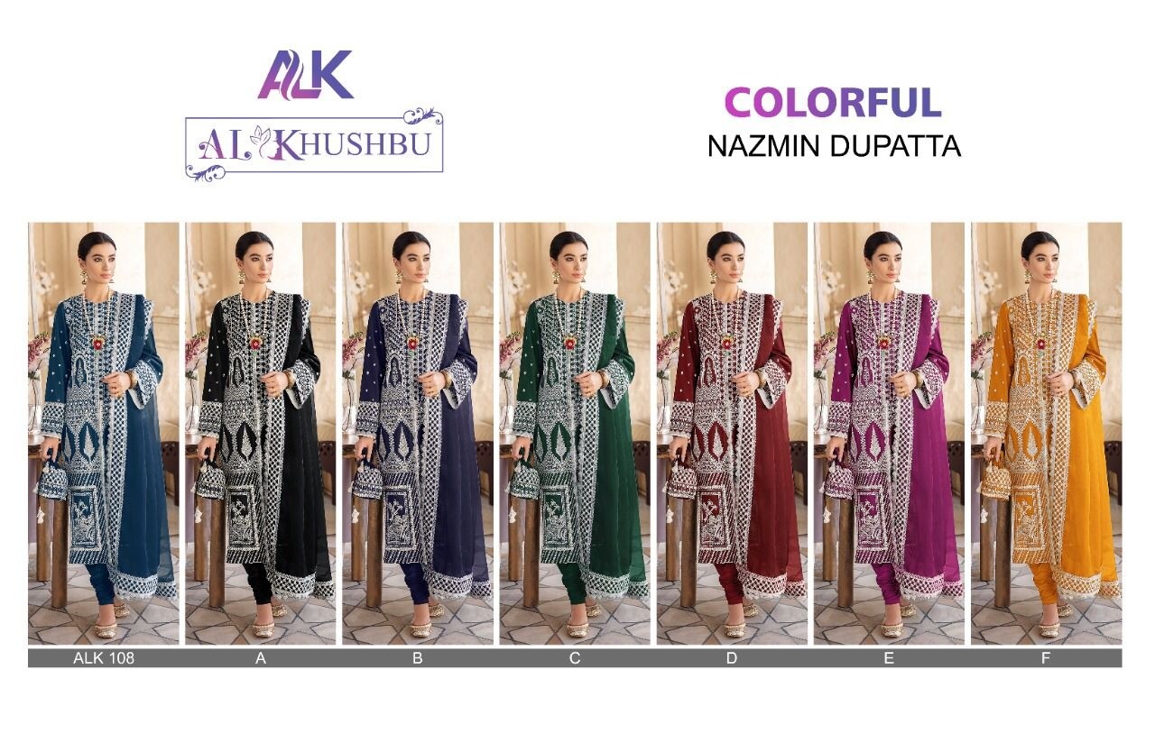 AL KHUSHBU ALK D-108 B HEAVY EMBROIDERED WHOLESALE