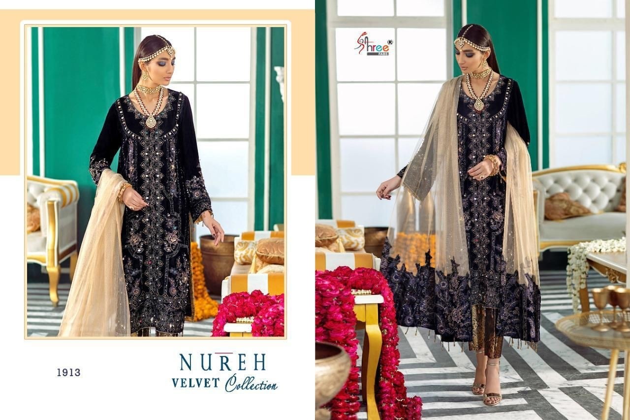 SHREE FABS NUREH VELVET COLLECTION 1910TO1913 PAKISTANI SUITS BEST WHOLESALER