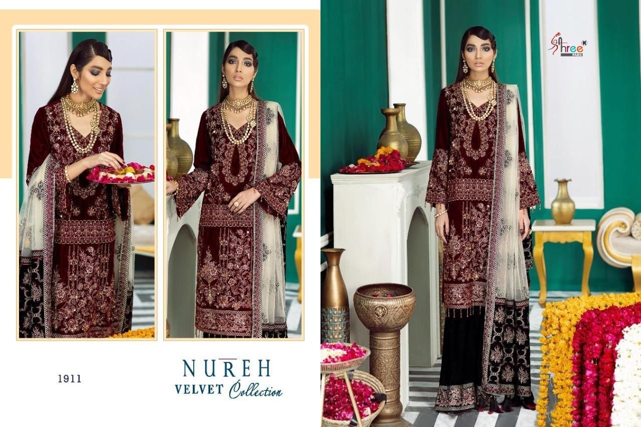 SHREE FABS NUREH VELVET COLLECTION 1910TO1913 PAKISTANI SUITS BEST WHOLESALER