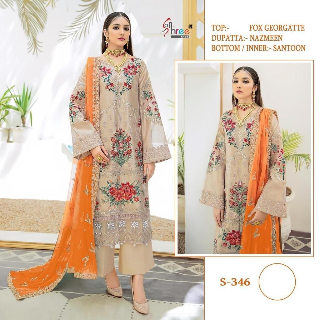 SHREE FABS S 346 HIT DESIGN PAKISTANI SUITS ONLINE