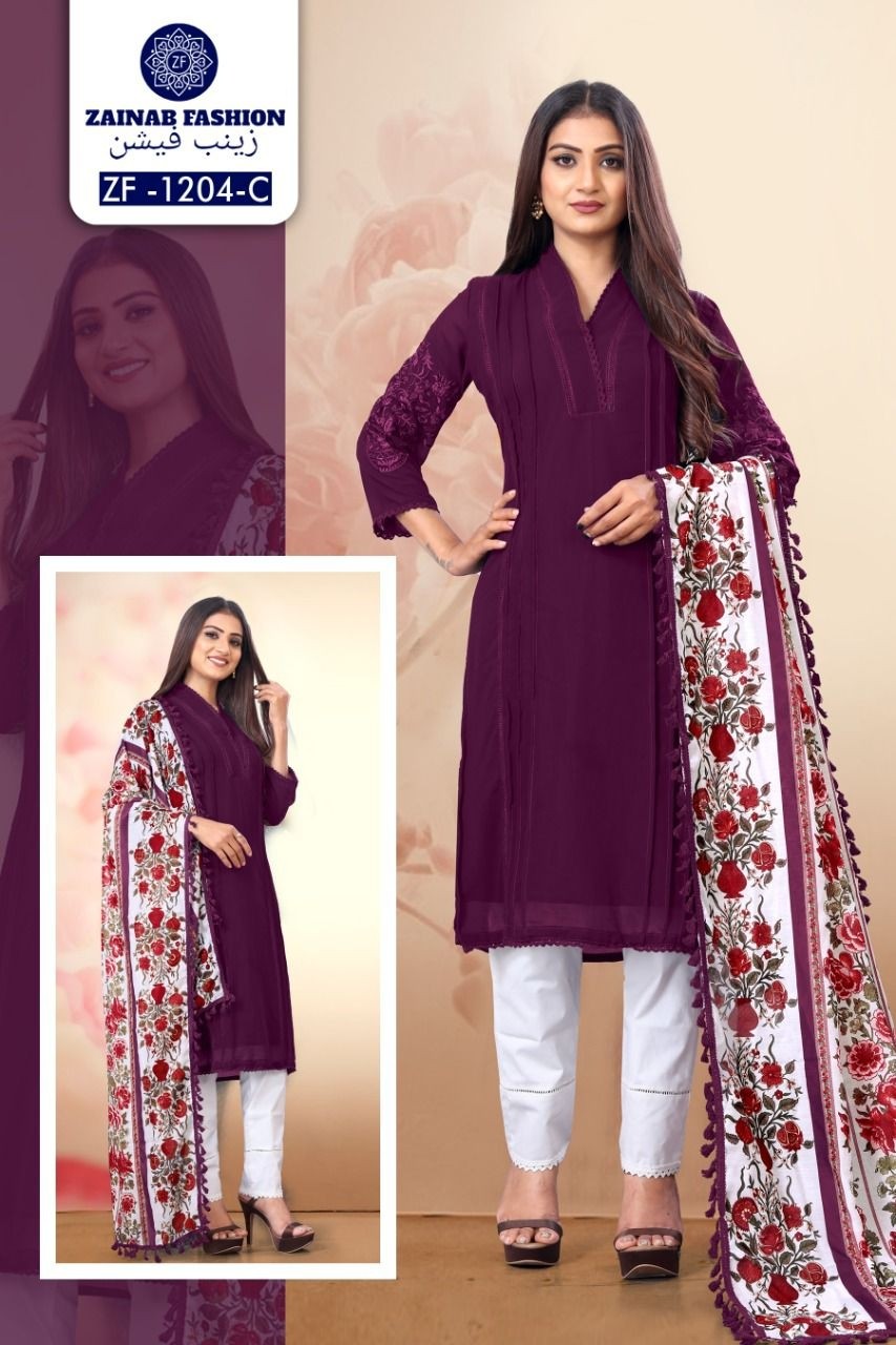 ZAINAB FASHION 1204 C AGHANOOR VOL 4 READYMADE COLLECTION KURTIS