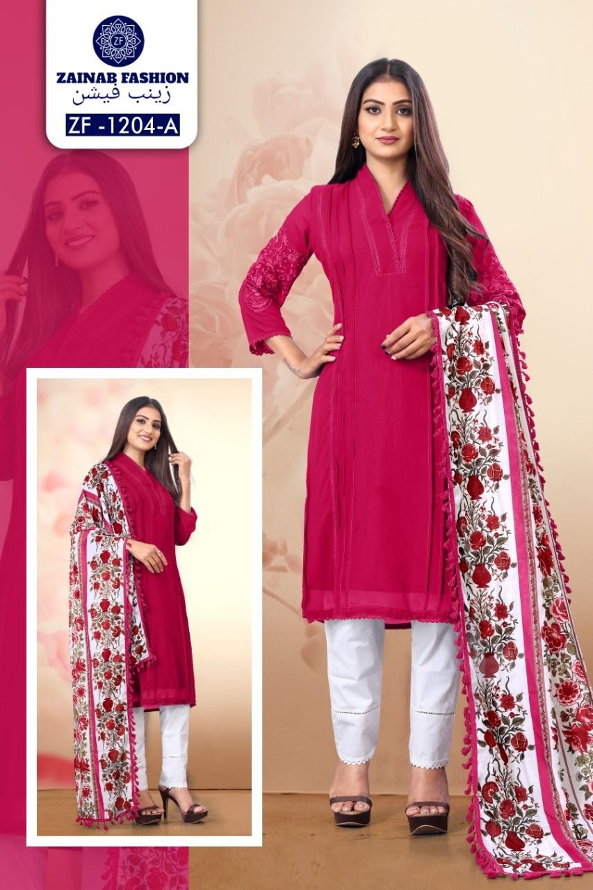 ZAINAB FASHION 1204 A  AGHANOOR VOL 4 READYMADE COLLECTION KURTIS