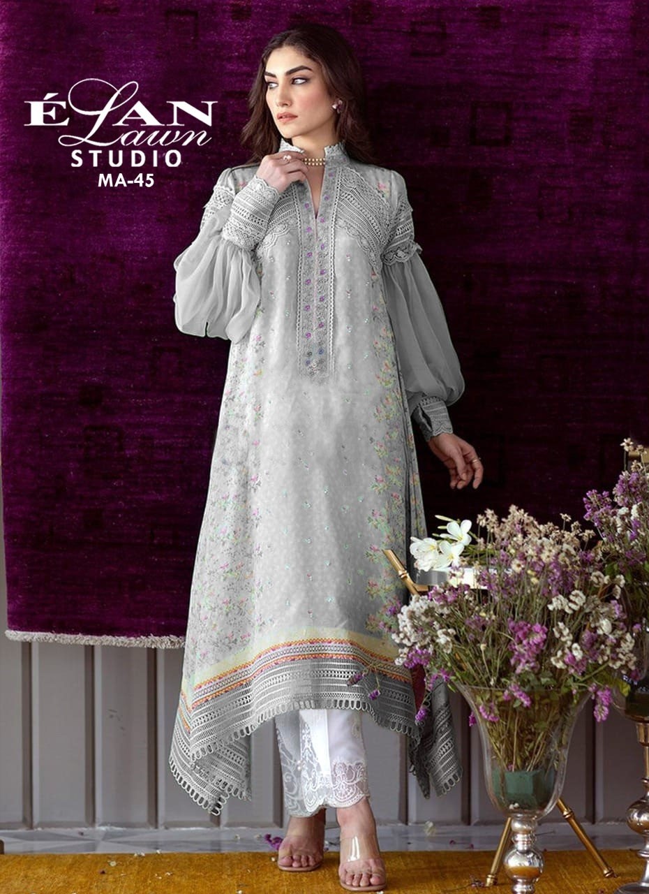 ELAN LAWN STUDIO MA 45 4 COLOURS KURTI COLLECTION