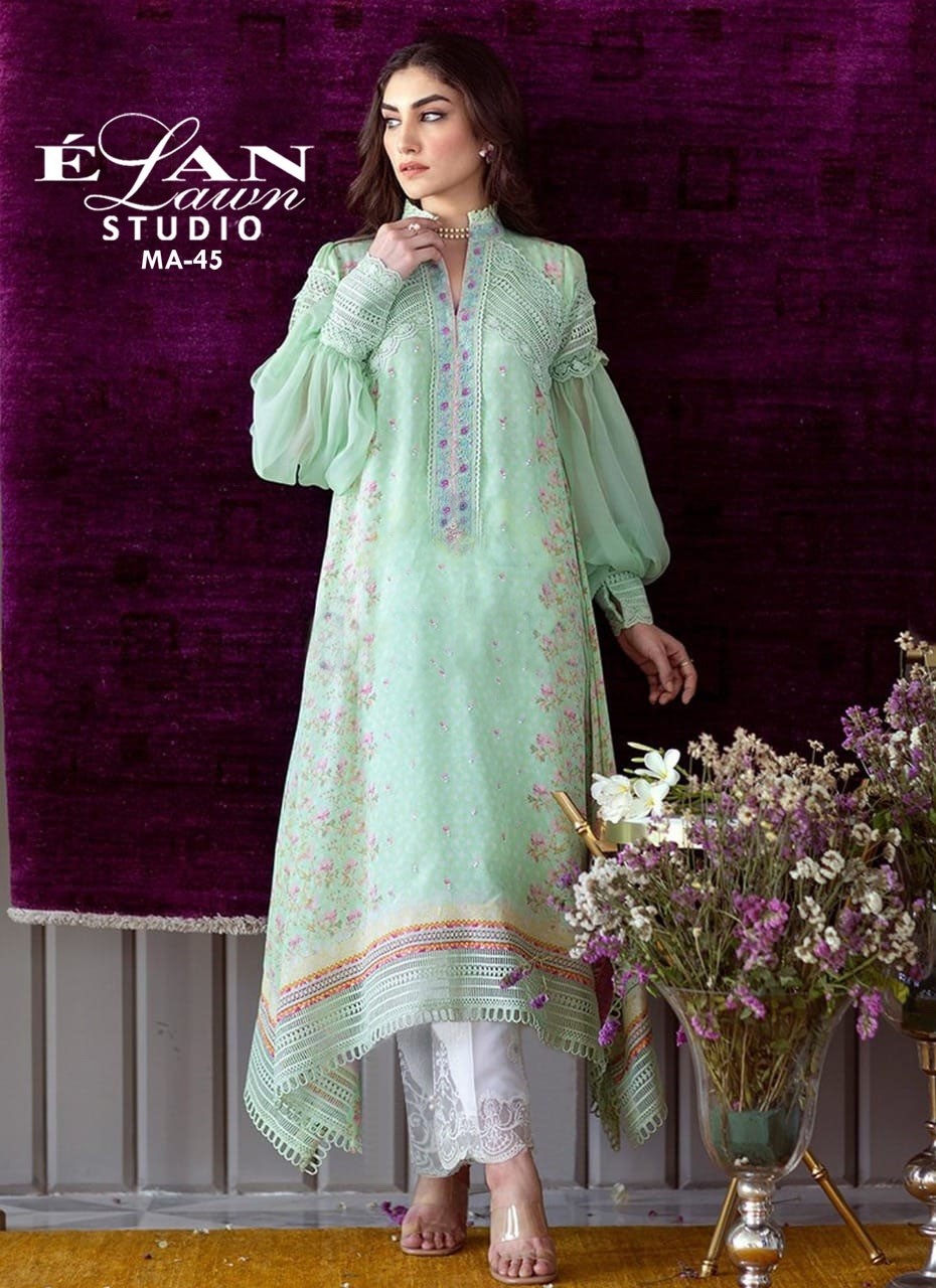 ELAN LAWN STUDIO MA 45 4 COLOURS KURTI COLLECTION